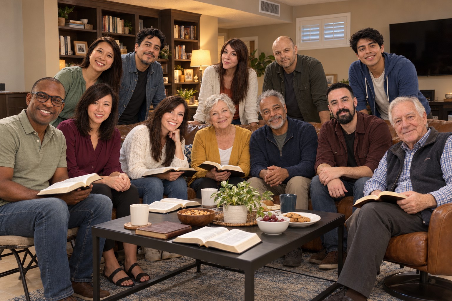 Foster Group: Pete Foster, Pamela Foster, Jenny Michaels, Peggy Carter, Corrie Stone, Jon Smith, Dennis Perry, Jack Harper, Becky Peterson, Drew Kim, Brian Peterson, Hal Russell