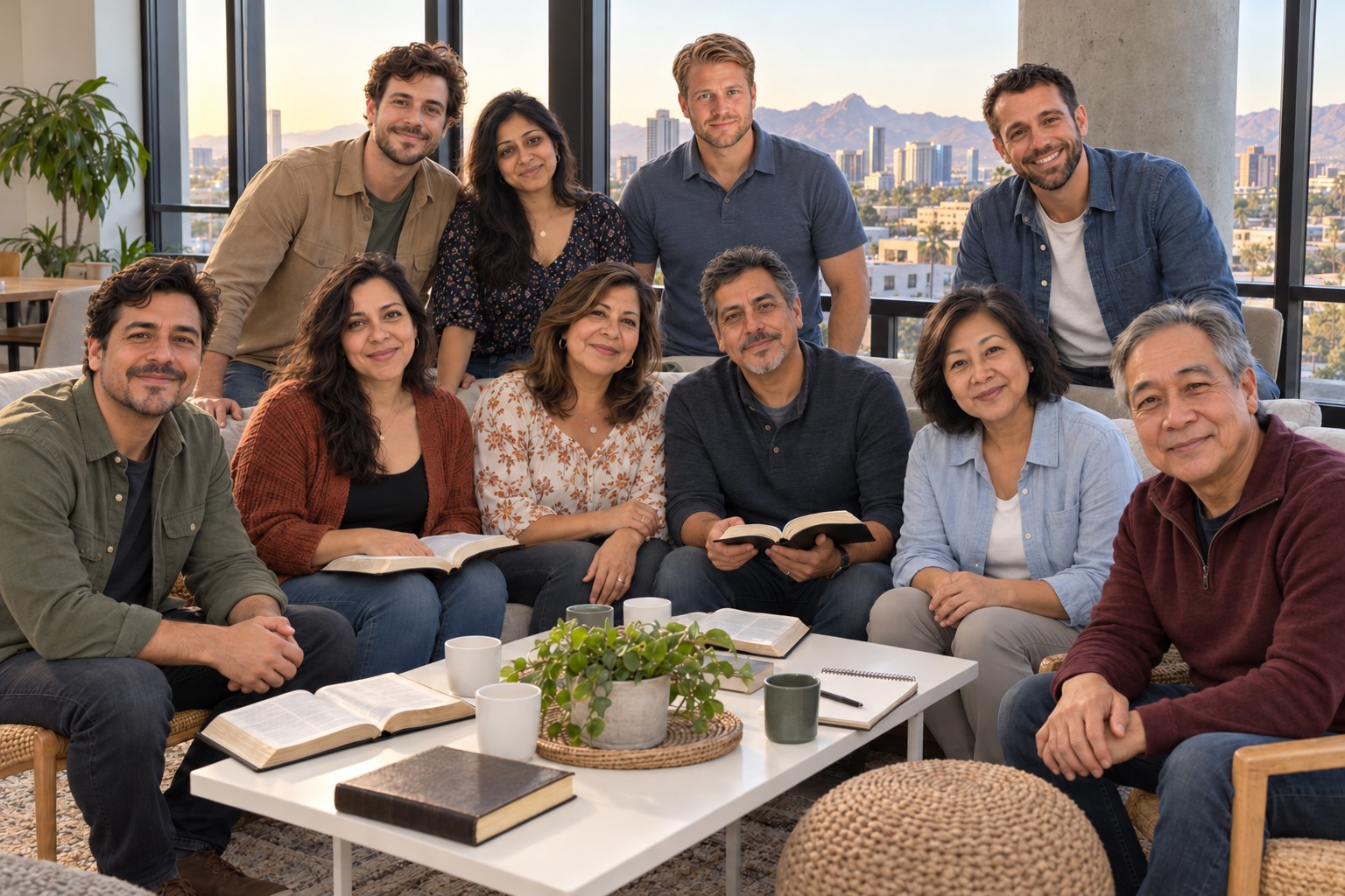 Silva Group: Isaac Silva, Becca Bennett, Tom Bennett, Steve Morgan, Larry Bell, Karen Morgan, Dale Tucker, Deb Bell, Natalie Silva, Frank Dexter