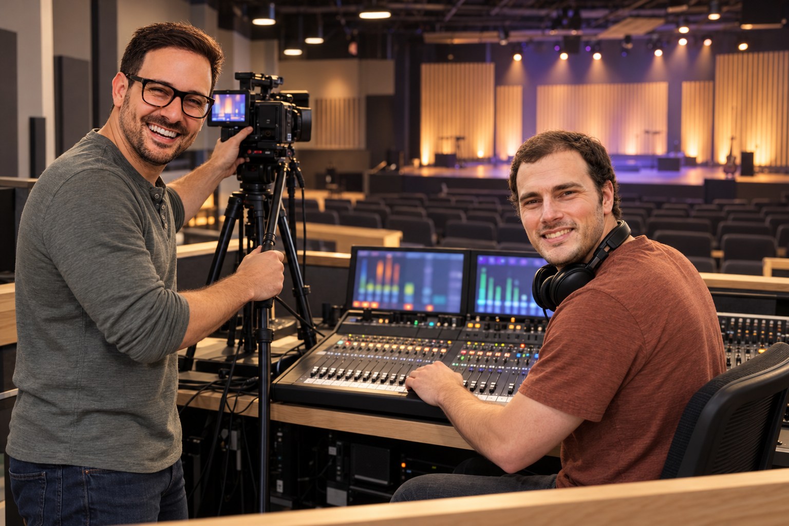 Production Team: Ted Decker and Jim Simmons serving