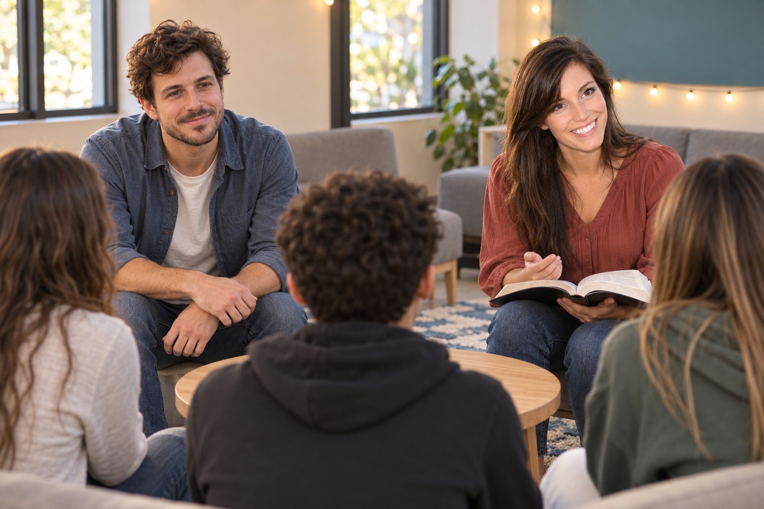 Student Ministry: Isaac Silva and Jenny Michaels serving